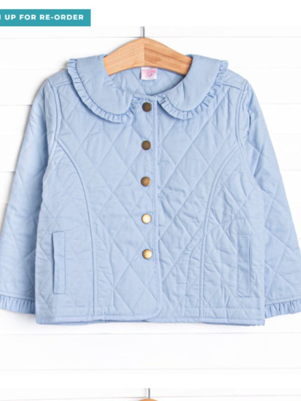 Stitchy Fish Parker Ruffle Coat, Blue jacket 6 quilted